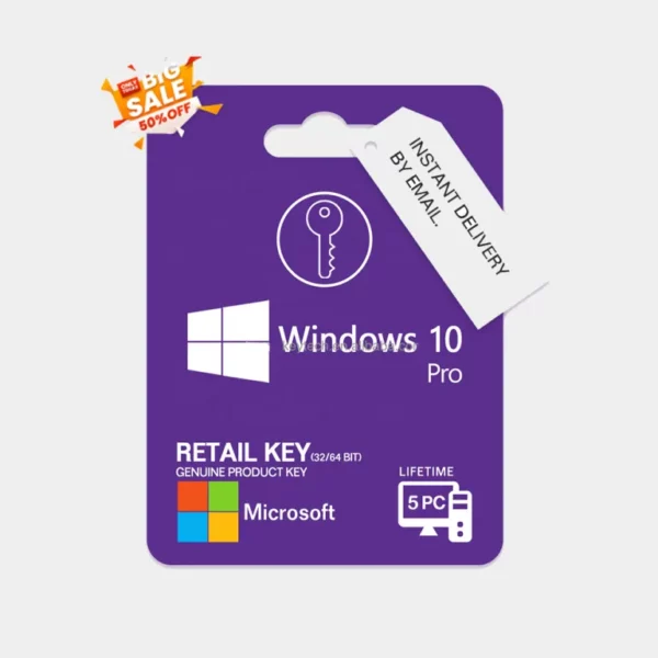 Windows 10 Pro Retail Activation Online ( 5 PC )